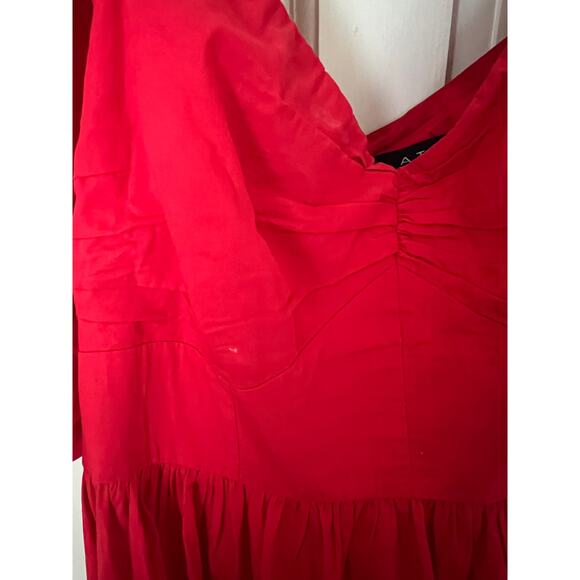 Anthropologie ATSU Dress Red Off-The-Shoulder Red Maxi Dress - Picture 8 of 15